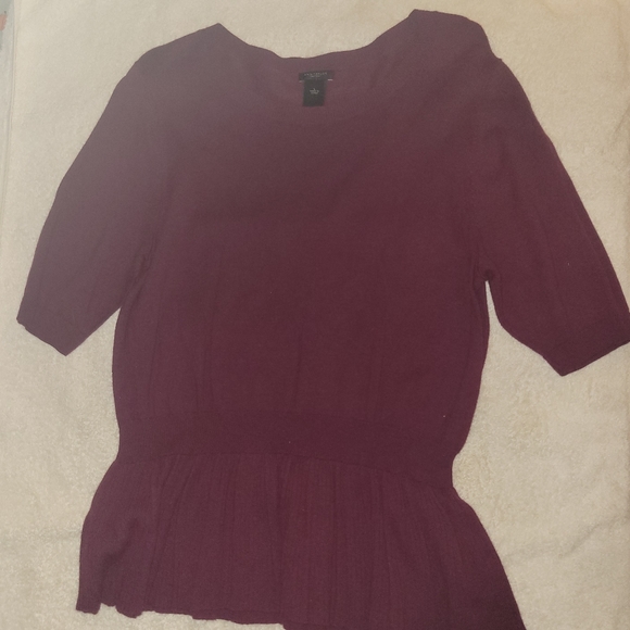 Ann Taylor Burgundy Sweater Shirt - Picture 2 of 2